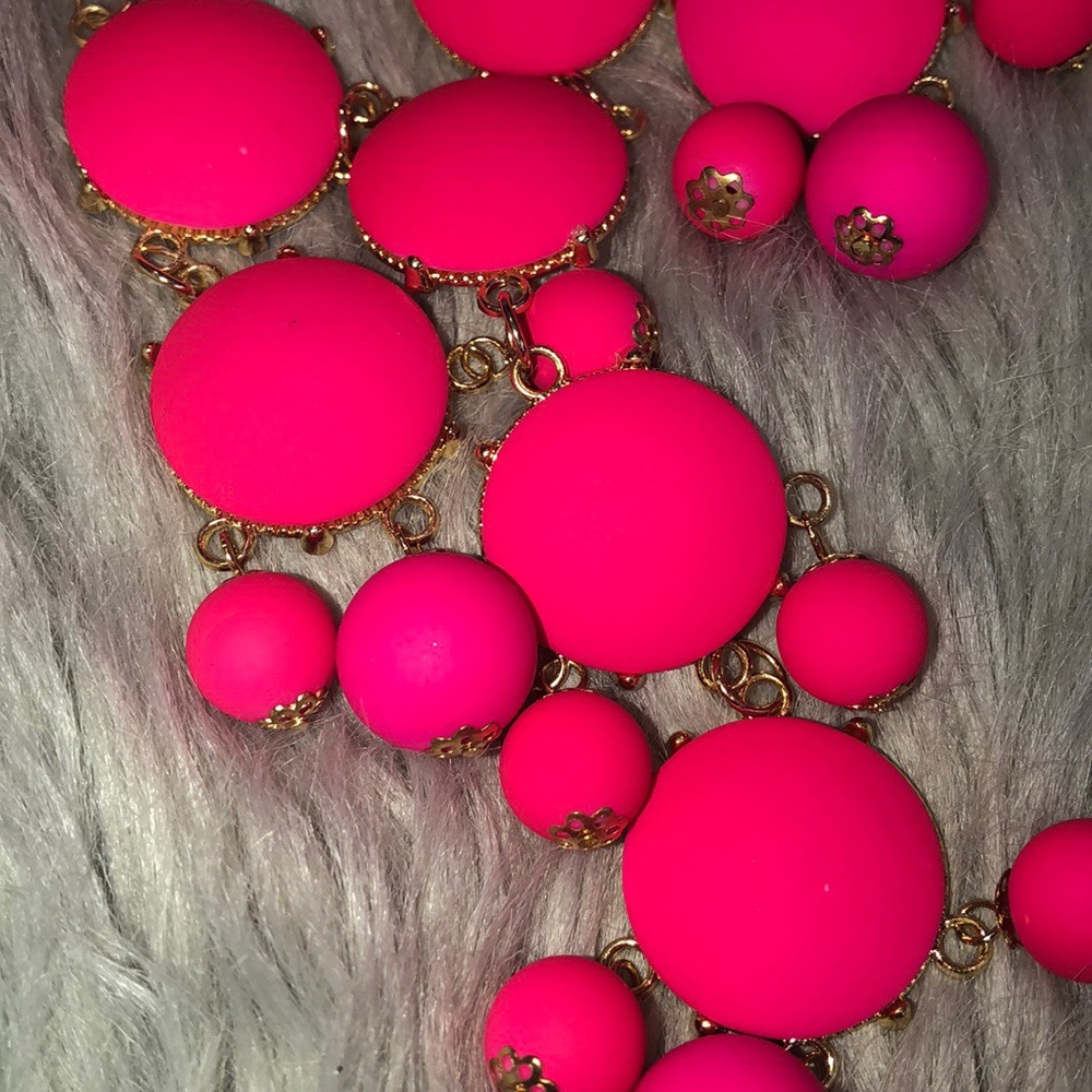Firm π₯ Pink Bubble Spring Statement Necklace - Picture 6 of 7